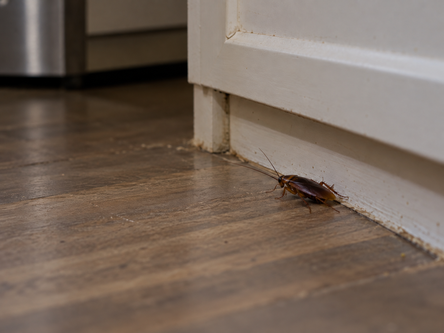 Editorial image showing cockroach control context