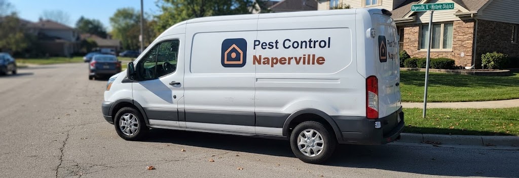 Pest Control Naperville service van on a residential street